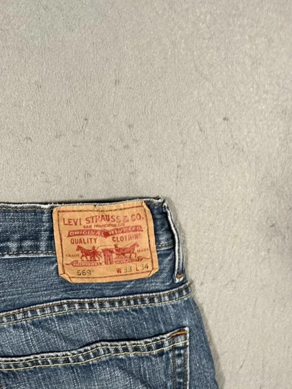 Levi’s 569 Blue Baggy Denim Shorts Y2K Skater W33 I9
